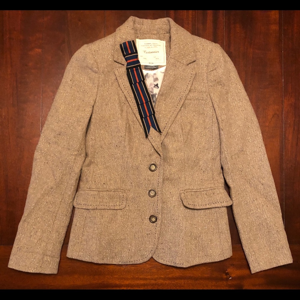 Anthropologie Cartonnier Brown Sparkle Blazer! Sz0